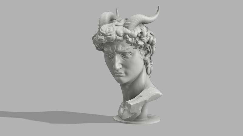 David Michelangelo bust to God Pan