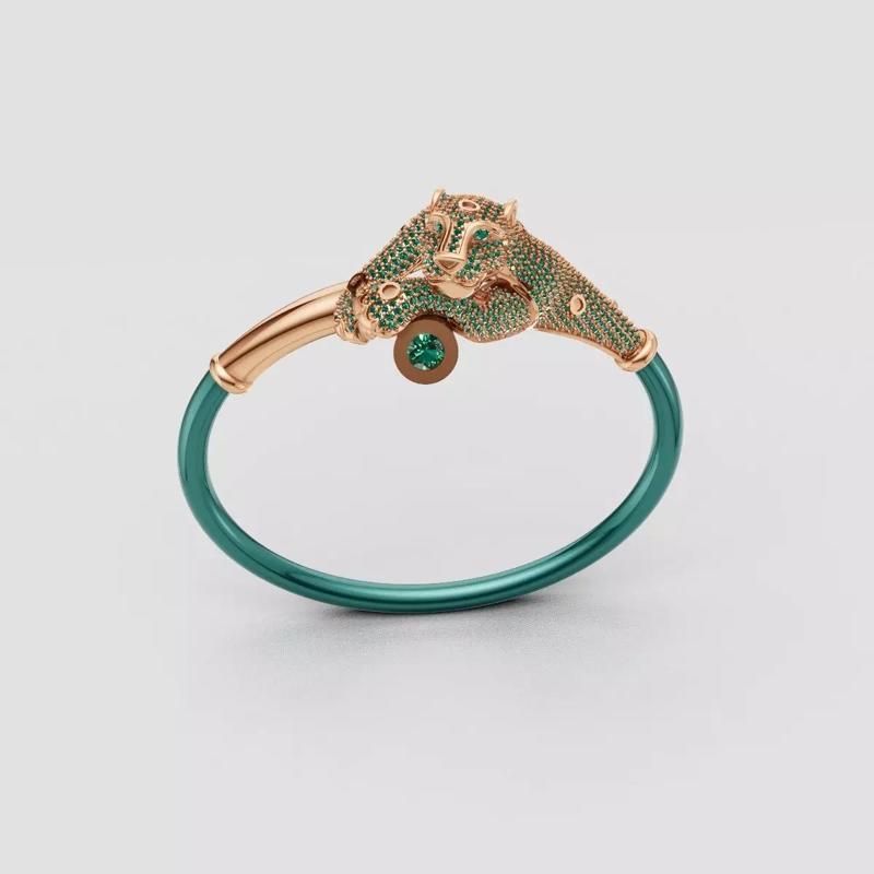 3D Printable Jewelry design of Bangle with Tiger Face