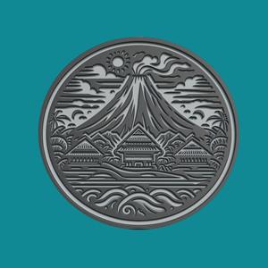 Volcano Medallion Volcano 3d Print Model