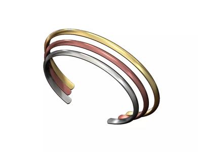 Simple thin chamfred sides cuff bracelet