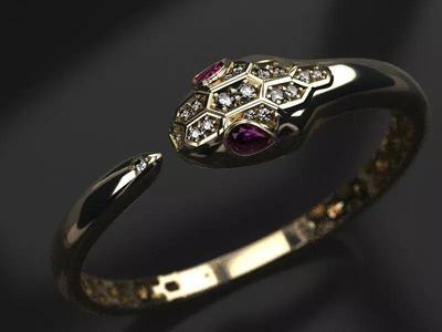 Serpenty snake diamond bangle bracelet
