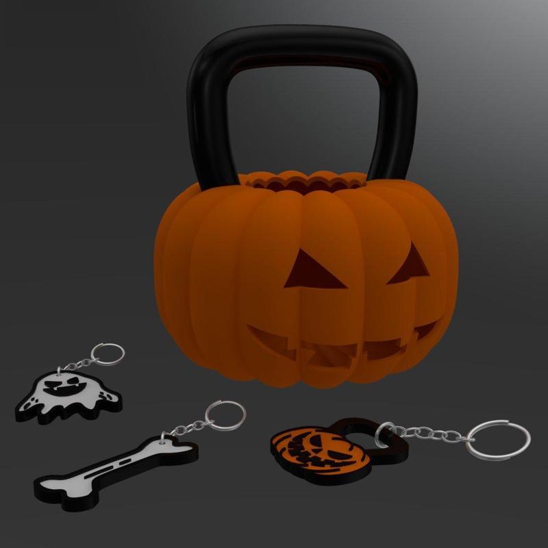 PESA RUSA HALLOWEEN / LLAVERO HALLOWEEN / KETTLEBELL HALLOWEEN