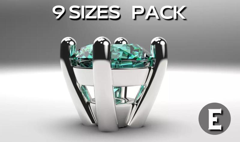 A package of  engagement ring heads 4 prong stud earrings