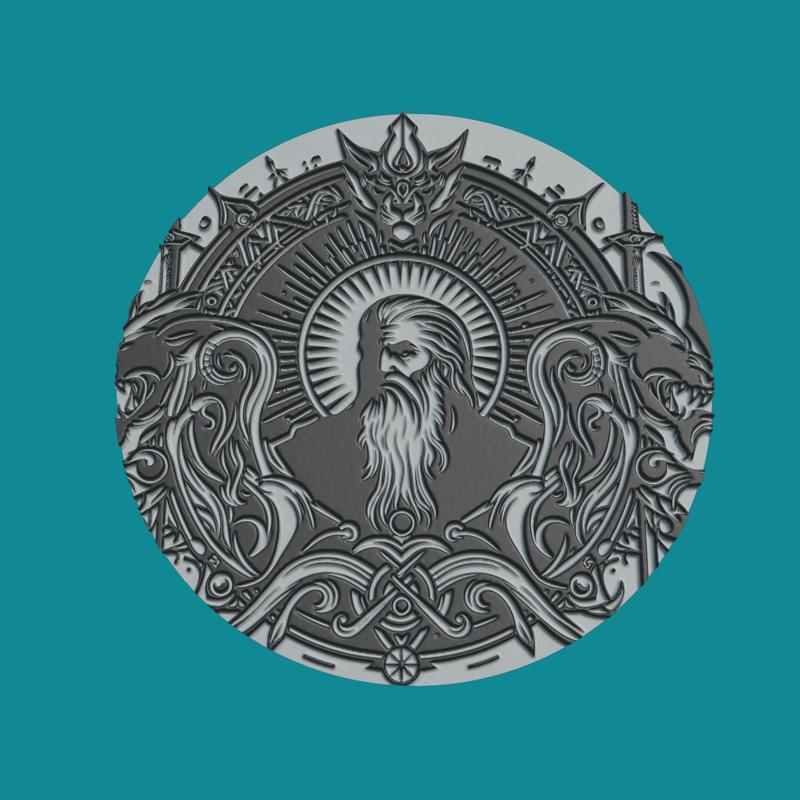 Odin Print Model Odin Medallion Odin Wall Decor