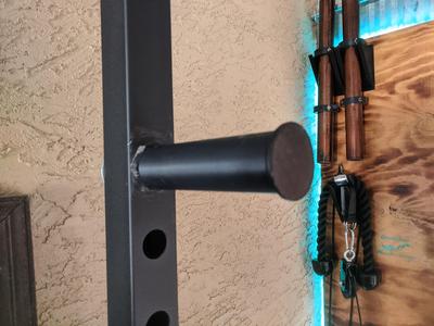 Olympic weightplate storage pin rack mounted