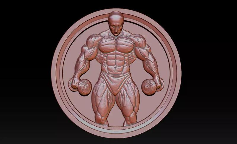 Male Bodybuilder Bas Relief