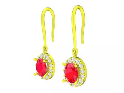 Oval Diamond Hoop Earrings 5661A