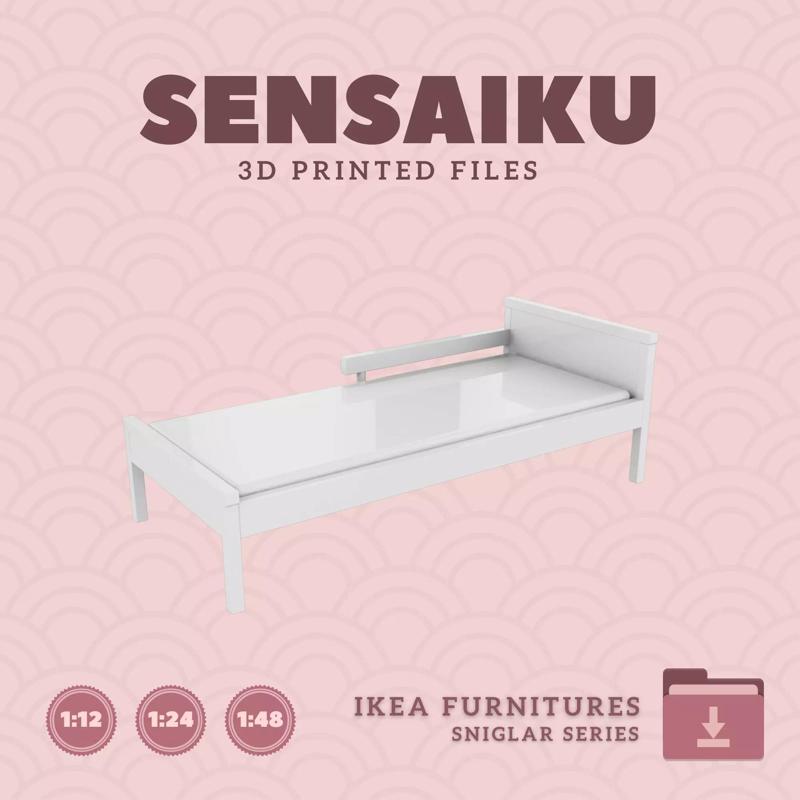 SNIGLAR Bed Frame for Miniature Dollhouse - IKEA - 3D Print