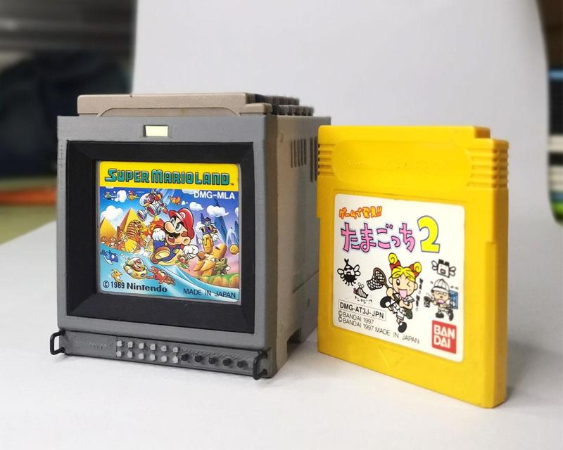 Miniature Sony PVM-Inspired Game Boy Cartridge Holder