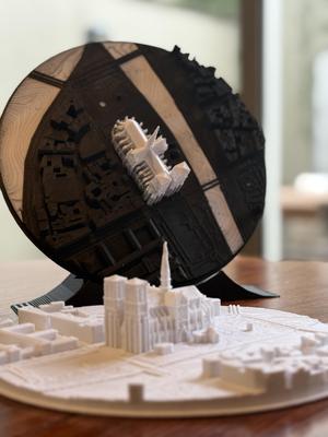 Notre Dame Miniature with Surrounding Map (Multicolor Included)