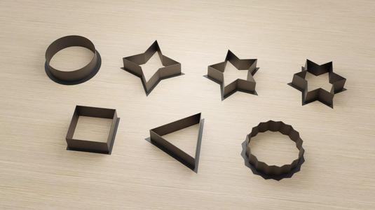 Basic Shapes Cookie Cutters Collection 3D print