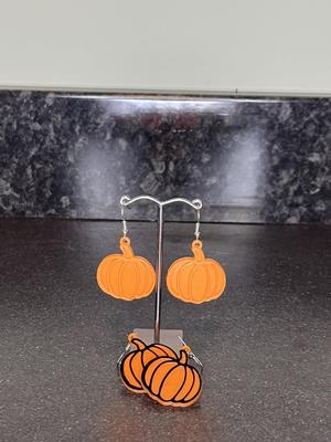 Pumpkin Hoop & Stud Earrings – Halloween 3D Printed Jewelry (Single & Multi-Color)