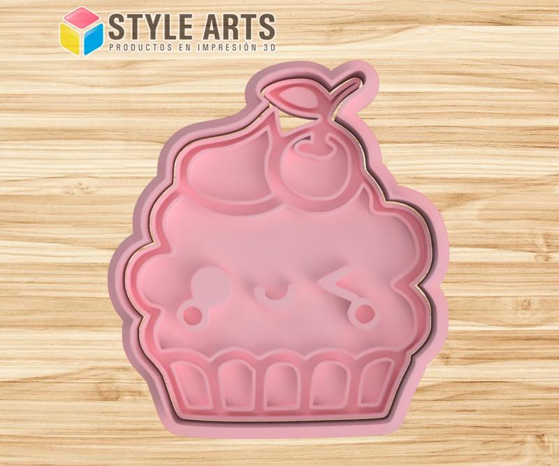 Cupcake muffin Kawaii cookie cutter stamp - D2