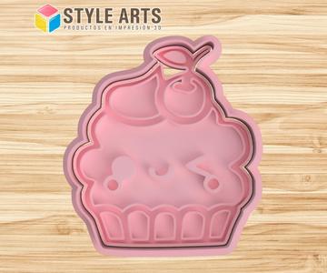 Cupcake muffin Kawaii cookie cutter stamp - D2