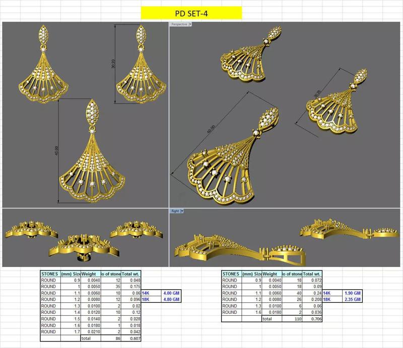 ocean shell type design of earring pendent set