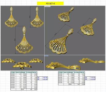 ocean shell type design of earring pendent set