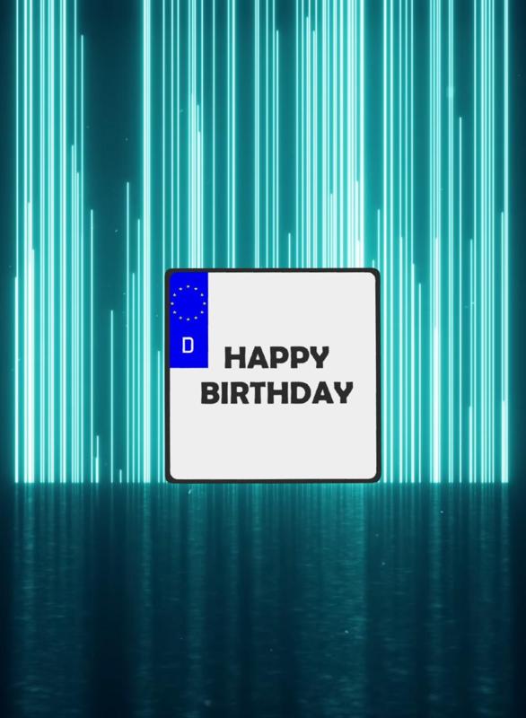Motorcycle license plate - HAPPY BIRTHDAY