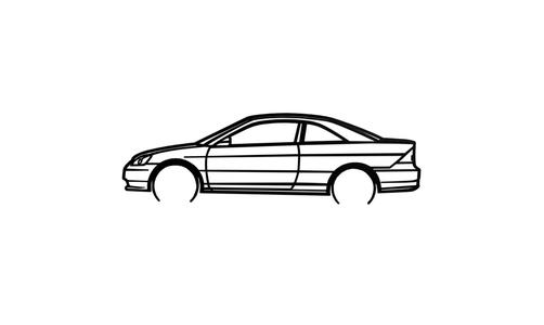 EM2 Civic Coupe Wall "Line" Art
