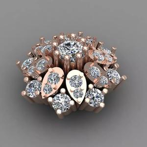 Rose Gold Diamond Women Earring 3D print Model
