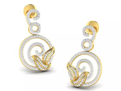 Solitaire Drop Earrings 3dm STL OBJ FBX Renders Details