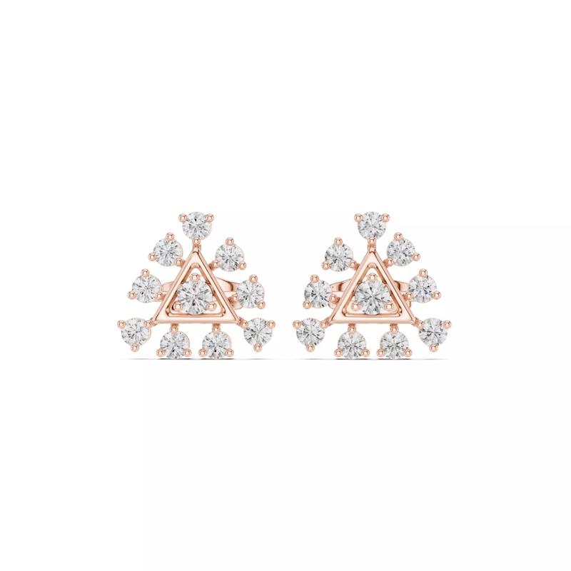 Round Cut Diamond Triangle Shape Earring 3DM STL Video