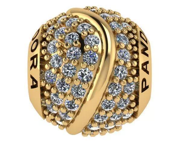 PANDORA charm gold with diamonds