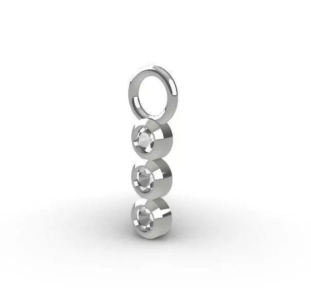 3 Stone Charm for Huggie and Pretty Woman Earrings 2 mm
