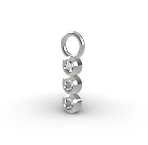 3 Stone Charm for Huggie and Pretty Woman Earrings 2 mm
