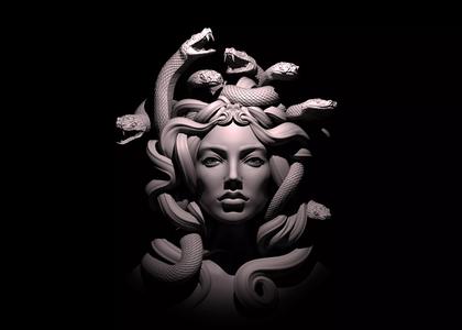Medusa s Gaze Sculpted Jewelry Medallion