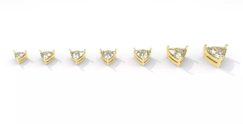 Trillion Cut Stone Setting Collection  Chaton