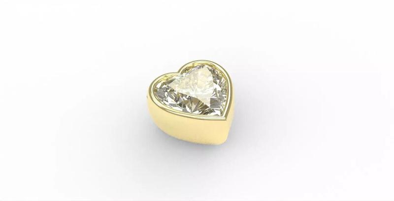 Ready-made Heart Cut Stone Setting Goldsmith Semi-finished