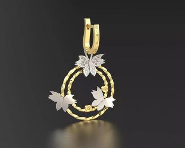 Earrings with butterflies