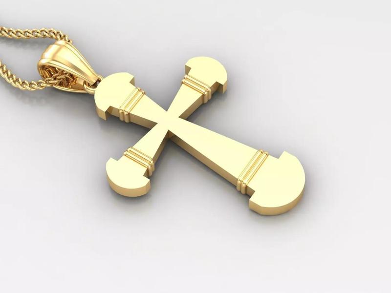 Light Gold 18K Cross Pendant 2CP094