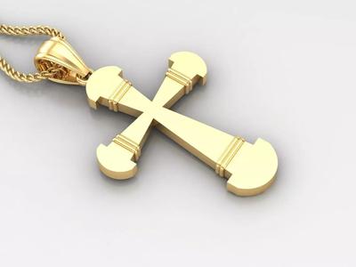 Light Gold 18K Cross Pendant 2CP094