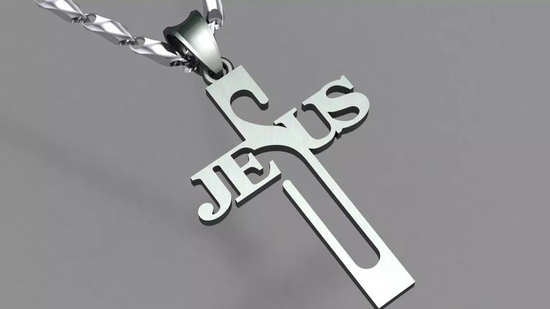 Cross Jesus pendant D38