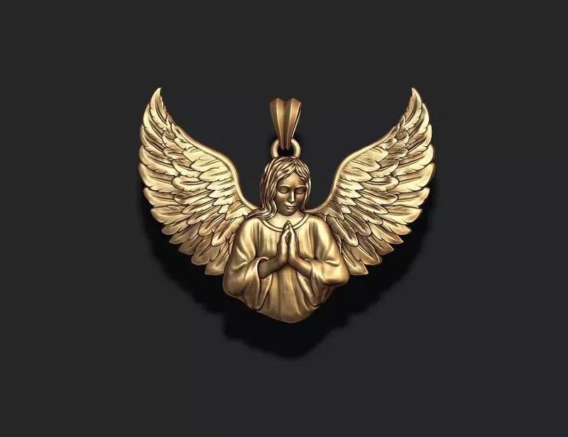 Girl angel pendant v2