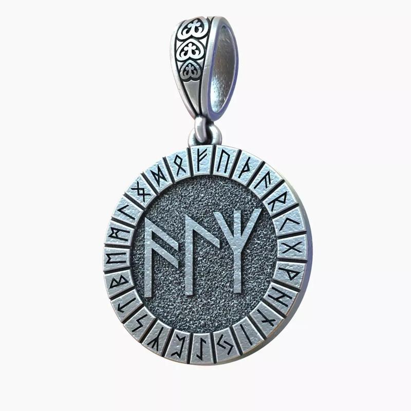 Runic Pendant Medallion Germanic Pagan