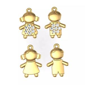 pendants boy and girl with diamond for braslet