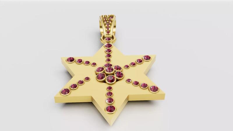 gold star pendant  3D printable model