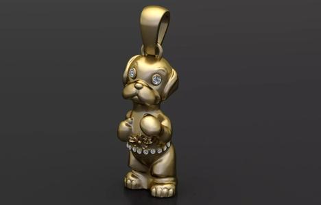 DOG ANIMAL PENDANT 3D PRINTABLE MODEL