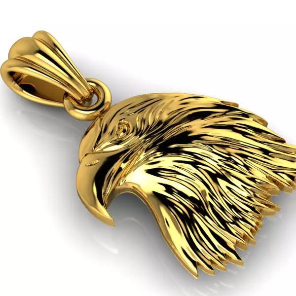 Eagle Head pendant jewelry gold necklace medallion
