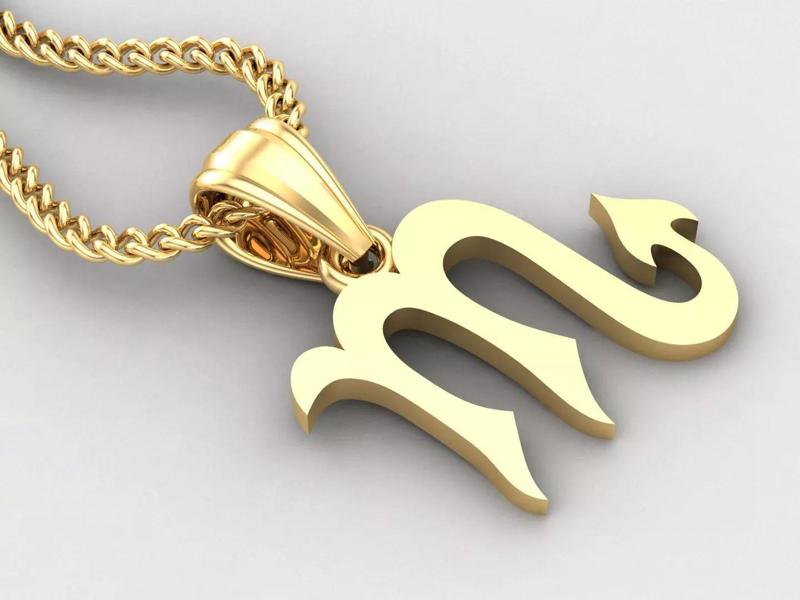 Scorpio Light Gold Pendant Version 5