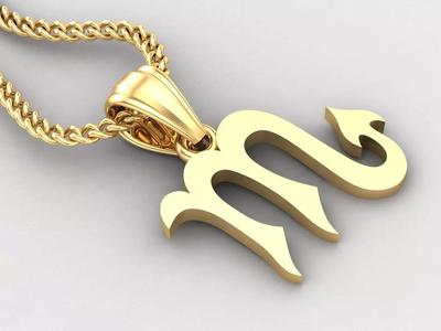 Scorpio Light Gold Pendant Version 5