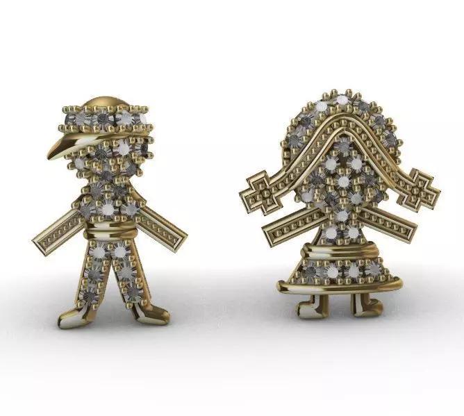 Pingente Menino e Pingente Menina