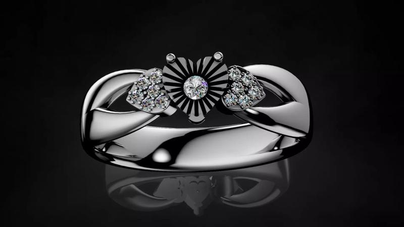 Heart Miracle plate Setting Engagement Ring