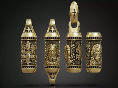 Rope bead tube  chain Jesus Christogram