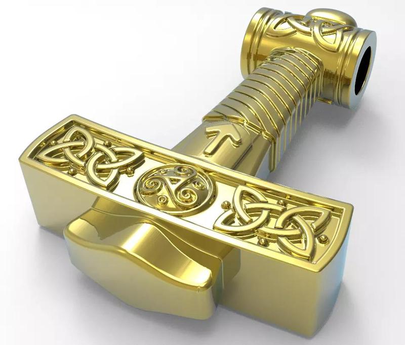hammer 3d model golden thor