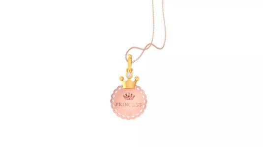 Princess Crown Light Weight Kids Pendant Necklace Charms 3dm stl