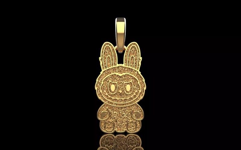 labubu pendant with texture model 1404