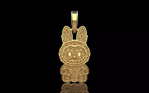 labubu pendant with texture model 1404